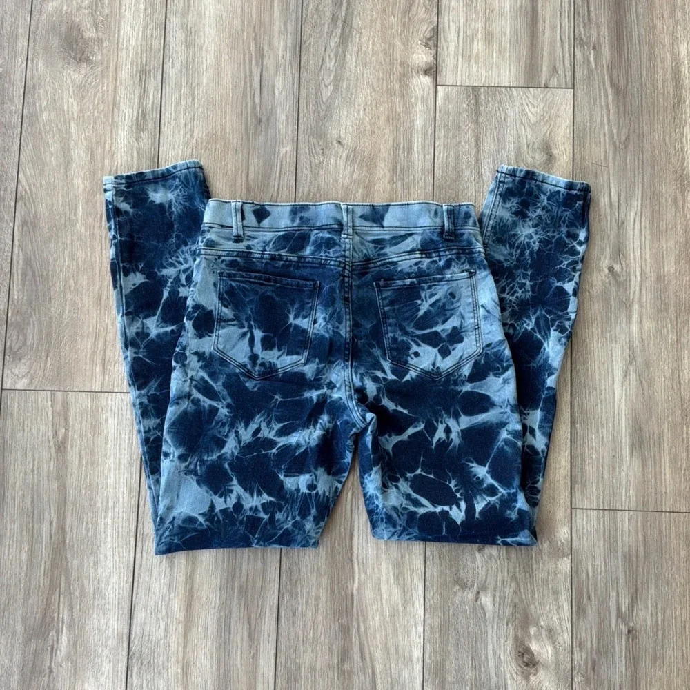 Wonder Nation‎ Girls Blue Tie Dye Jeggings Size XXL 18 Acid Wash Skinny Pants
